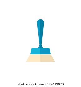 Brush icon in flat color style. Broom sanitary dust cleaning room