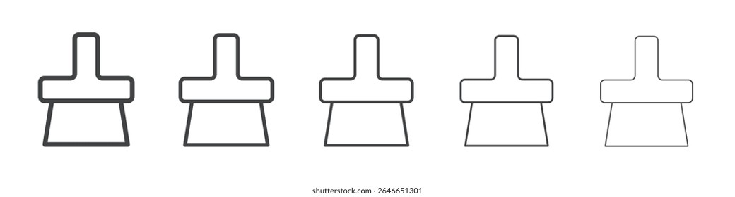 Brush icon flat simple outline logo
