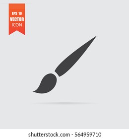 Brush icon in flat style isolated on grey background. For your design, logo. Vector illustration.
