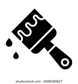 Brush Icon Glyph Style Vector Illustration