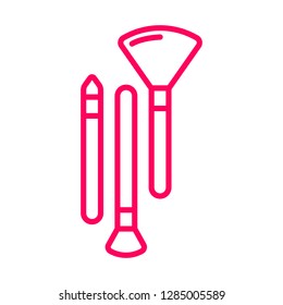 Brush icon. high quality line brush icon on white background. from beauty collection flat trendy vector brush symbol. use for web and mobile