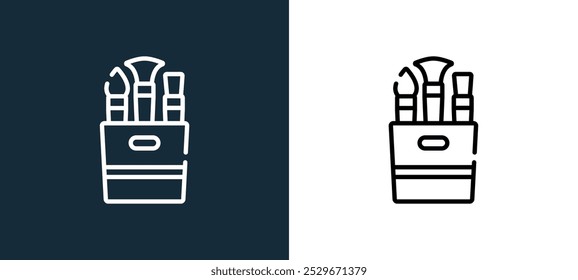 brush icon isolated on white and black colors. brush outline linear vector icon from vector edition collection for mobile apps, web and ui.