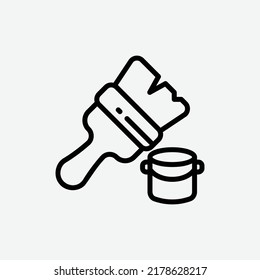  Bürstensymbol, einzelne Toolbox-Umrisssymbol auf hellgrauem Hintergrund, perfekt für Website, Blog, Logo, Grafikdesign, soziale Medien, UI, mobile App