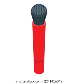 Brush icon isometric vector. Cosmetic eye. Fan tool