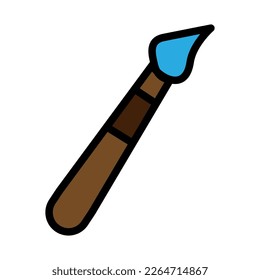Brush icon line isolated on white background. Black flat thin icon on modern outline style. Linear symbol and editable stroke. Simple and pixel perfect stroke vector illustration
