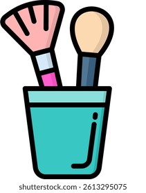 Brush Icon Lineal Color Vector Illustration