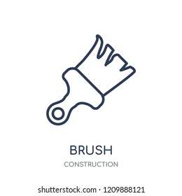 Brush icon. Brush linear symbol design from Construction collection. Simple outline element vector illustration on white background.