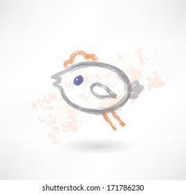 Brush icon with a little flying hen.