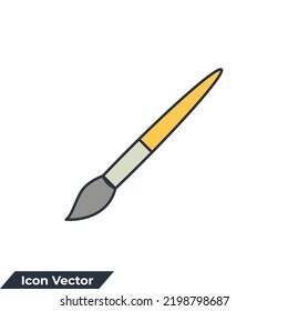 brush icon logo vector illustration. paint brush symbol template for graphic and web design collection