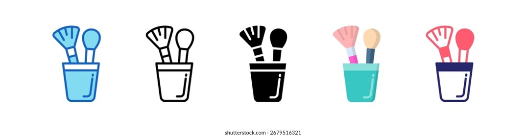 Icono de pincel Colección de conjunto de estilos múltiples.