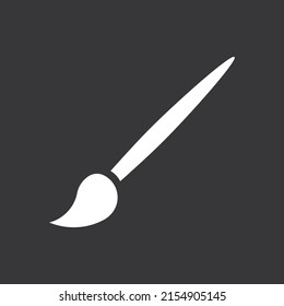 Icono de pincel sobre fondo gris
