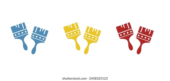 Icono de pincel sobre fondo blanco, Ilustración vectorial