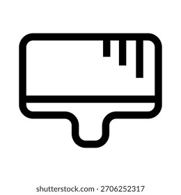 Icono de pincel sobre fondo blanco
