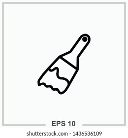 Brush icon outline isolated vector illustration 