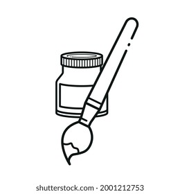 Brush icon with paint bridge on the side