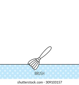 Brush icon. Paintbrush tool sign. Artist instrument symbol. Circles seamless pattern. Background with icon. Vector