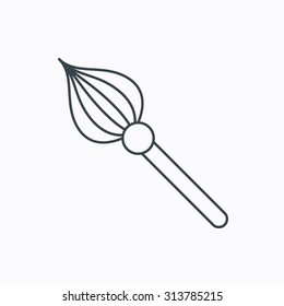 Brush icon. Paintbrush tool sign. Artist instrument symbol. Linear outline icon on white background. Vector