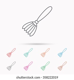 Brush icon. Paintbrush tool sign. Artist instrument symbol. Linear icons on white background.