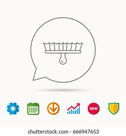 Brush icon. Paintbrush tool sign. Artist instrument symbol. Calendar, Graph chart and Cogwheel signs. Download and Shield web icons. Vector