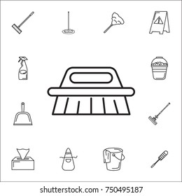 Brush icon. Set of cleaning tools icons on white background