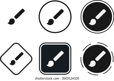 brush icon set. Collection of high quality black outline logo for web site design and mobile dark mode apps. Vector illustration on a white background