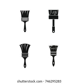 Brush icon set. Simple set of brush vector icons for web design isolated on white background