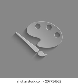 Brush Icon with shadow on a grey background