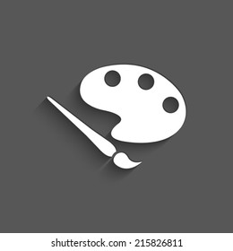 Brush Icon with shadow on a grey background