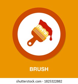 brush icon - simple, vector, icon for website design, mobile app, ui. Vector Illustration