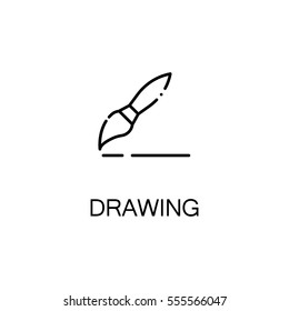 Brush icon. Single high quality outline symbol for web design or mobile app. Thin line sign for design logo. Black outline pictogram on white background