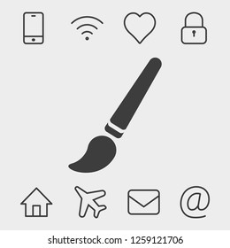brush  icon stock vector illustration flat design