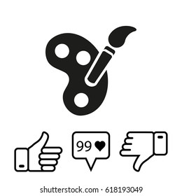 brush  icon stock vector illustration flat design
