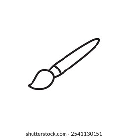 Icono de pincel Ilustración plana de línea delgada