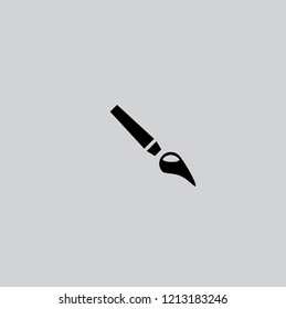 Brush icon in trendy flat style isolated on gray background. Web site design, vector illustration.