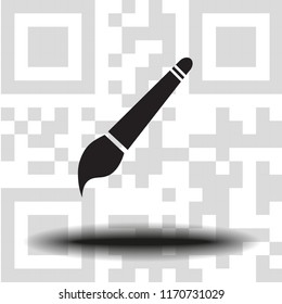 Brush Icon Vector. the background QR code