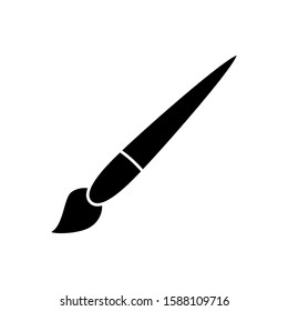 Brush Icon vector in black flat design on white background