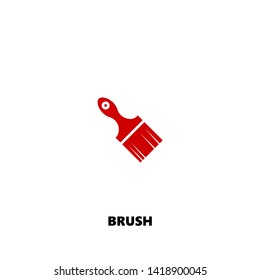 brush icon. brush vector design. sign design. red color