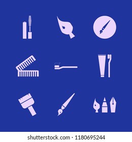 brush icon. brush vector icons set combs, drawing painting tools, brush and mascara brush