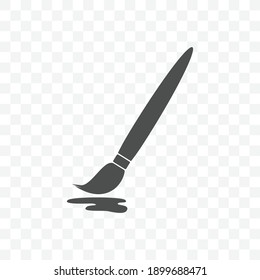 Símbolo de signo aislado de ilustración del vector del icono de pincel - estilo blanco y negro en fondo transparente.