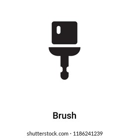 Brush icon vector isolated on white background, logo concept of Brush sign on transparent background, filled black symbol