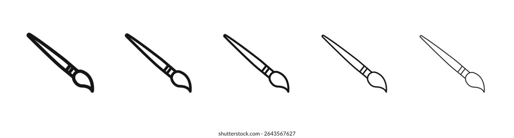 Brush icon vector outline set illustration sign