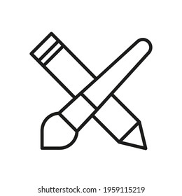 Brush icon vector set. Draw illustration sign collection. painter symbol or logo.