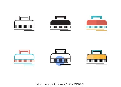 brush icon vector with six different style design. isolated on white background