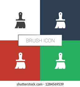 brush icon white background. Editable filled brush icon from construction. Trendy brush icon for web and mobile.