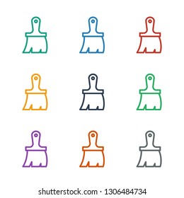 brush icon white background. Editable outline brush icon from construction. Trendy brush icon for web and mobile.