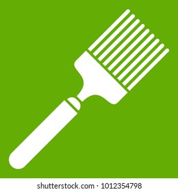 Brush icon white isolated on green background. Vector illustration
