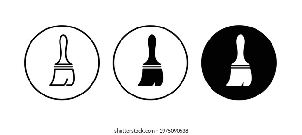 Brush icons button, vector, sign, symbol, logo, illustration, editable stroke, flat design style isolated on white linear pictogram