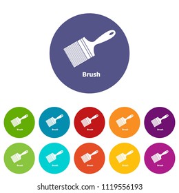 Brush icons color set vector for any web design on white background