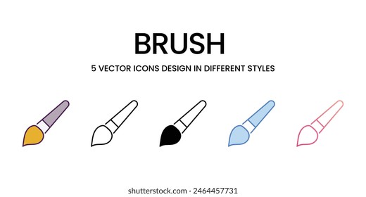 Brush icons different style vector stock illustration