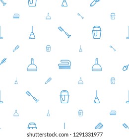 brush icons pattern seamless white background. Included editable outline toothbrush, clean brush, hair brush, broom, dustpan, paint bucket icons. icons for web and mobile.